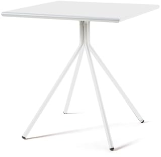 Mondo Viro Quadratischer Tisch aus verzinktem Metall Twist für den Garten, Höhe 75 cm (mittelgroß - 70 x 70 cm, 75 h, weiß geprägt)