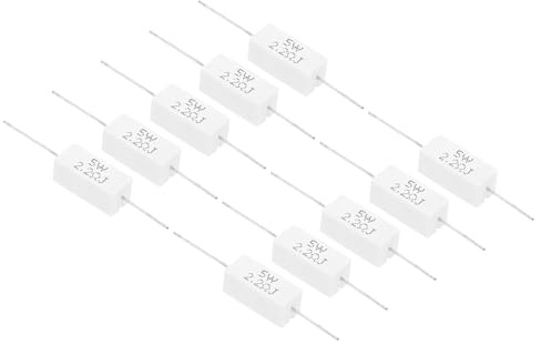 PATIKIL 2,2 Ohm Widerstände, 10 Stück 5W Keramik Zement Widerstand Power Zement Widerstand Kit Toleranz 5% für Netzadapter Audio Computer TV Leiterplatte