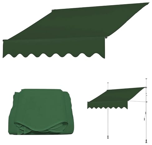 Ersatz für Einziehbare Klemmmarkise, Sonnenschutzdach für Einziehbare Markisen, UPF50 UV Schutz (Color : Green, Size : 350cm)