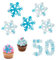 CPYJW 50 Stück Frozen Tortendeko, Essbare Schneeflocken Frozen Cake Schneeflocken Blau Elsa Kuchen Deko Snowflake Cake Decoration Anna Und Elsa Tortendeko (Weiß)