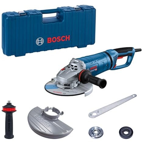 Bosch Professional amoladora angular con cable GWS 27-230 PR (potencia de 2700 W, Ø del disco: 230 mm, funciones de interruptor PROtection y Vibration Control, incl. cubierta protectora, en maletín)