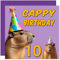 Capybara Geburtstagskarte zum 10. Geburtstag – Cappy Birthday – 10