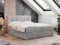 MKS MEBLE Boxspringbett 160x200 mit Bettkasten Grau Samt, Bett mit Matratze H3 Topper, Polsterbett 160x200 mit Bettkasten Kopfteil, Boxspringbett mit Matratze H3, RICO Hellgrau Velvet