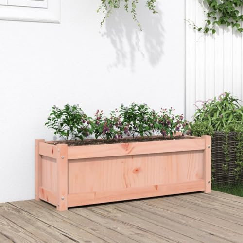 Iiaky Jardinière 90x31x31 cm Bois Massif Douglas,Jardiniere sur Pieds,Bac avec Treillis,Jardiniere Terrasse