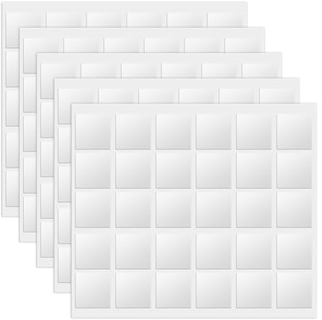 150 Stück Klebepunkte Doppelseitig Quadrat, 25mm Museum Gel Klebepads Extra Stark Keine Spuren Fotokleber Selbstklebend Wasserdichte Klebeknete Klebeband für Ballon, Festival-Dekoration, Glas, Metall