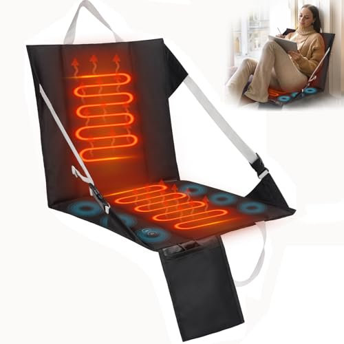 Beheiztes Sitzkissen, Tragbares USB Heizkissen 3 Heizstufen Heating Pad Schnelle Erwärmung Wärmekissen Elektrisch Heizkissen Rücken für Outdoor Bleicher, Camping, Angeln