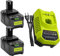 Moticett 2 x 18V 5.5Ah Batteries de Rechange (avec Chargeur) Remplacement pour Ryobi 18V Batterie + 9.6V-18V 3A Chargeur pour Ryobi Outils électriques P106 P107 P108 P102 P103 Auto-LED