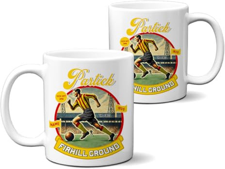 KRAFTYGIFTS Personalised Partick Thistle Mug Nostalgia Football Fan Cup Retro Vintage Tea Coffee Fathers Day Gift for Him NFM65