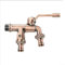 Robinet en laiton à double sortie pour jardinage et machine à laver (bronze rouge)