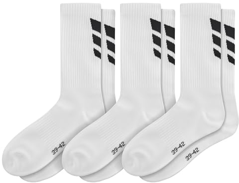 Erima Unisex Wings Socks 3er pack (2182502), new white, 43-46