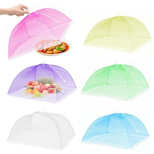 Ovtai Obstnetz Gegen Fruchtfliegen, 6er Fliegenhaube Obst, Obstfliegen Schutz, Schützt Vor Fliegen, Käfern Und Mücken, Geeignet Für Essen, Grillpartys, Buffets, Camping, Picknicks