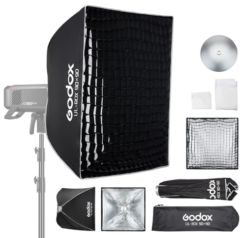 GODOX Softbox UL per fotografia, video, studio, ritratto e fotografia di prodotti (90 x 90)