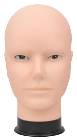 predolo Tête de mannequin chauve pour homme, porte-perruque, léger, professionnel, robuste, polyvalent, pour la création de coiffures, Style B