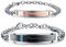 Cupimatch 2pcs Pärchen Armbänder, Panzerarmband mit Gravur Zirkonia Panzerkette Freundschaftsarmband Damen Herren Armreif, silber schwarz rosegold