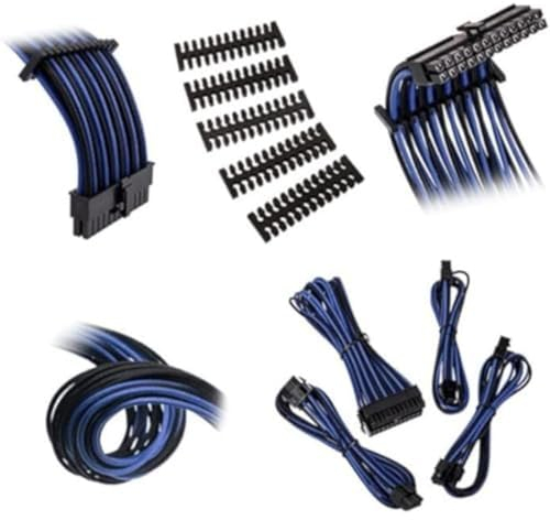BITFENIX Alchemy Verlängerungskabel-Set, Schwarz und Blau