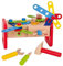 goki 58501 - Werkbank aus Holz & Kunststoff, Holzspielset für Heimwerker inkl. Hammer, Schrauben, Dreher und vieles mehr, fördert Feinmotorik und Fantasie der Kinder, 36er Set, ab 3 Jahre