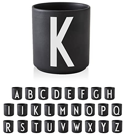 Design Letters Tasse Personalisiert (A-Z) | Kaffeebecher Porzellan | Kaffeetassen Buchstaben | Personalisierte Tasse, Personalisierte Geschenke | Tassen Schwarz | Dekorativ Tassen Buchstaben 250 Ml