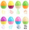 Naler 8 x Stempelset Ostereier Stempel Kinder Ostern Selbstfärbend Osterstempel Runde Tiere Kinderstempel für Ostern Stempel in Ei-Form