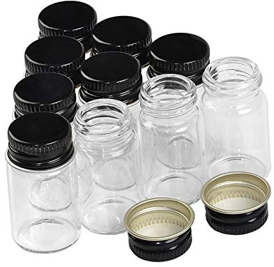 24pcs 10ml Le Flacon en Verre Transparent est Composé de Verre Neutre et d’un Bouchon en Aluminium noir. Le Bouchon en Aluminium noir Rend la Bouteille en Verre Plus étanche. (24, 10ml)