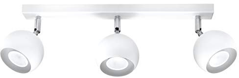 SOLLUX lighting Deckenlampe Deckenleuchte Deckenstrahler Stahl - 3 Flammig - LED Lampe Glühbirne - Schwarz Oculare