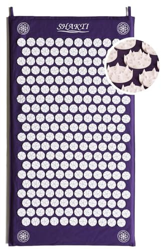 ShaktiMat [L'original depuis 2007] Tapis Acupression - Soulage douleur dans le Dos, Pieds, Nuque, Jambes - Améliore circulation sanguine & Sommeil - Coton Biologique - Fabrication éthique - Indigo