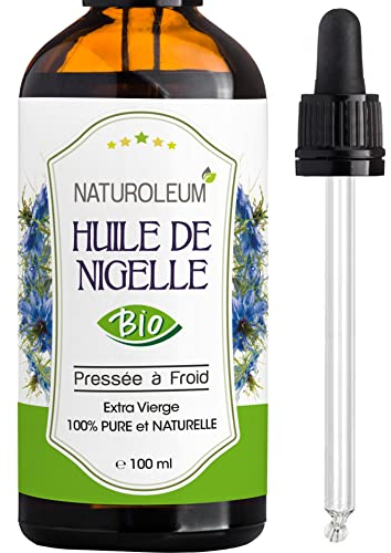 HUILE DE NIGELLE 100% BIO, Pure et Naturelle, Pression à Froid, Soins pour Cheveux et Peau (100 ml)