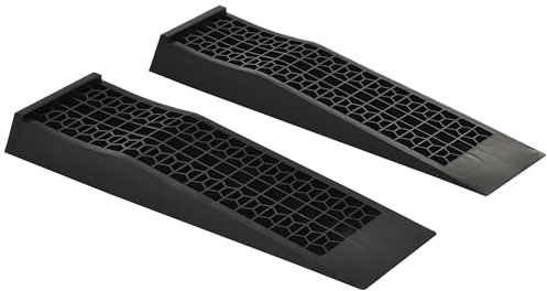 HOMCOM 2PCS Car Ramps, 3 Ton Low Entrance Plastic Curb Ramps with Anti-Slip Surface, Car Lift for Garage Workshop Cars SUVs Small Vans