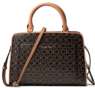 Calvin Klein Women's Margot Textured Logo Emboss Satchel, One Size