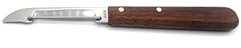KIMERA Pelapatate artigianale Legno NOCE lama Inox. DOI LEONS Made In Italy