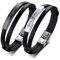 Papa Mama Personalisierte Paar Armbänder, PU Leder Armband Sein und Ihr Abstand Matching Set für Weihnachten Jubiläum Hochzeit Geburtstag Valentinstag
