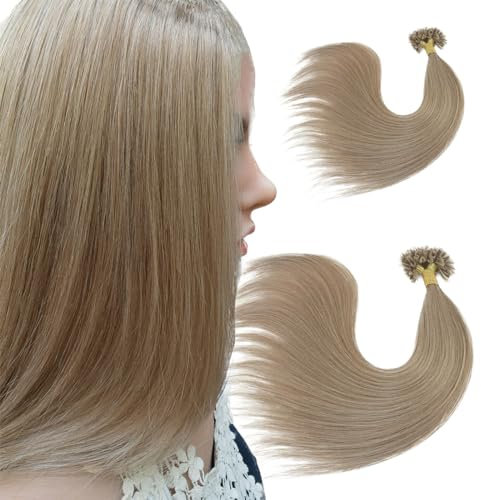 100s-60g-16 18 20 22 Pre Bonded Remy Human Hair Extensions-Nail Tip-Grade AAA-Multi Colors (16, 18 Ash Blonde)