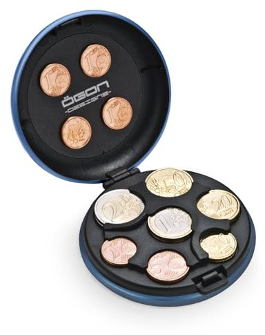 Porte-Monnaie en Aluminium, Contient jusqu'à 20 Euros en Monnaie, 5 pièces par Compartiment, Accessoire de Rangement des pièces, modèle Euro monnayeur