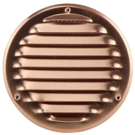Steinberg14 Grille d'Aération Ronde 125mm - Cuivre avec Maille de Protection - Grilles de Ventilation - Registre d'évacuation d'air