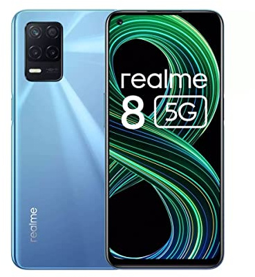 realme 8 5G Smartphone ohne Vertrag, Dimensity 700 5G-Prozessor Android Handy, Ultraflüssiges 90 Hz-Display, Starker 5000 mAh-Akku, 48 MP Nachtlandschaft-Kamera, Dual Sim, NFC, 6+128GB, blau