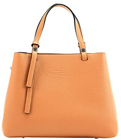 Marco VENEZIA ''Lilly Klassische Handtasche Umhängetasche für Frauen Mode Fashion aus Rindsleder Cross-Body-Bag Cognac, Einheitsgröße