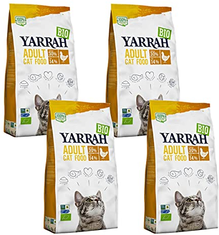 Yarrah - Trockenfutter mit Huhn für Katzen Bio - 2,4 kg - 4er Pack
