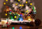 Weihnachtsmann-Szene, LED-Lichter, Weihnachtsmann mit Schlitten und Rentier, beleuchtetes Ornament mit Musikdekoration, mehrfarbig, batteriebetrieben