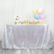 ShinyBeauty Tischdecke Silber Pailletten 125x200cm Rechteck Tabekleid für Hochzeit Glitzer Funkel Stoff Leinen Party Dekoration