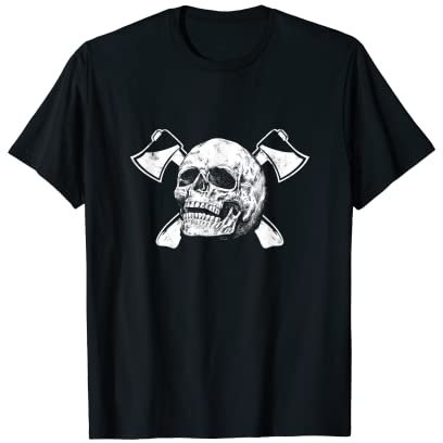 Axe Throwing Vintage Skull Graphic - Arborist Axe Throwing T-Shirt