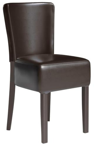 GGMMÖBEL 2-er Set Luca Full | Bistrostuhl | Dunkelbraun | Leder | Gestell: Holz/Wenge | Sitzhöhe: 49cm
