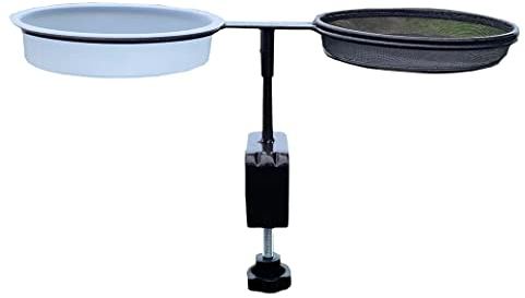 Deck Mounted Balcony Fence Railing Bird Bath and Seed Feeder Tray