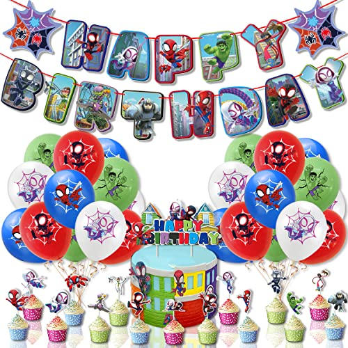 Birthday Party Decorations, Theme Happy Birthday Banner, Balloons, Cake Topper for Kids