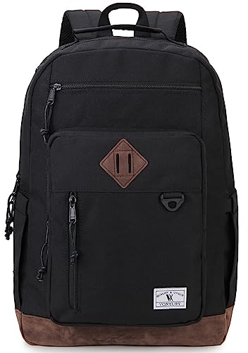 VX VONXURY Rucksack Herren Damen, Wasserfeste Schulrucksack Tagesrucksäcke 17-Zoll-Laptop-Büchertasche für Schule, Arbeit, Reisen (Schwarz)