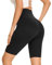 Gayhay Radlerhose Damen Knielang High Waist Kurze Sporthose Radler Yoga Shorts Leggings Sommer Blickdicht Schwarze,S-M