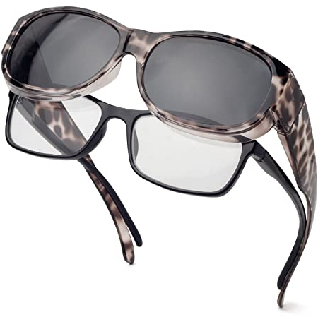 Face Shadow Polarisierte Überzieh Sonnenbrille Damen, Überbrille Sonnenbrille für Brillenträger, UV-Schutz Ultra Leicht Fit-Over Brille