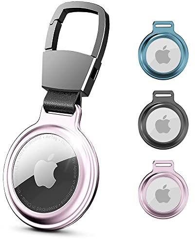 Empire 1pc Apple Airtag Holder Metal Protective Sleeve - Aluminium Cover Airtag Keyring Case for Apple Air Tag - Stronger Protection & Sleek Design - Safeguard Your Airtags with Elegance (Purple)