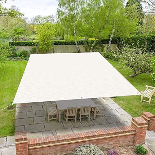 Sonnensegel Rechteckig 4.5 x 8 m luftdurchlässig mit UV Schutz Garten Sonnendach Pool Pergola mit Kabelbinder Ohne Bohren für Garten Balkon Terrasse, Weiß