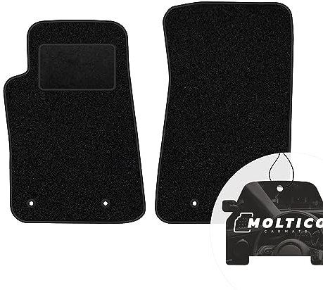 moto-MOLTICO Vorne Fußmatten Auto Velours Autoteppiche Schwarz Automatten Set 2-teilig passend für Chevrolet Camaro 2006-2015