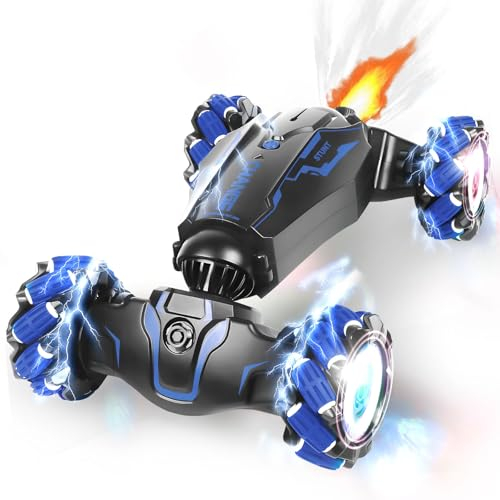 Ferngesteuertes Auto RC Stunt Car: RC Car mit Licht Musik Sprühen, 2.4 GHz 360° Drehung Drift Car Spielzeug 4WD Ferngesteuertes Auto mit Handsteuerung Geschenk Mädchen Junge ab 6 7 8 9 10 12 Jahre