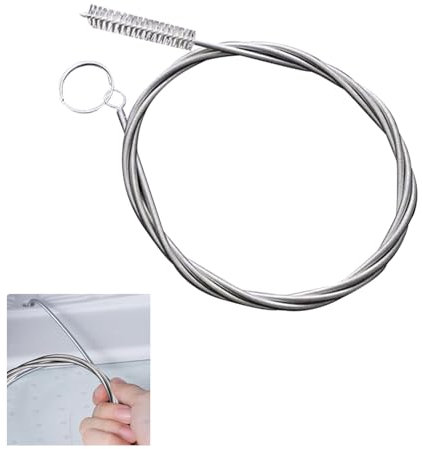 Drain Unblocker,Cleaning Brush,Sink Pipe Cleaner Tools,Toilet Sewer Hair Remover,Buster Bathroom Shower Bath Plug Unclogger,for Kitchen Pump Hole Clog,Household Plunger Blocked Spring Dredging(1.5M)